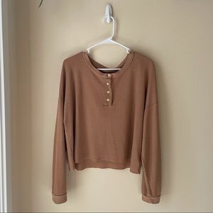 NWT Waffle Henley Top AEO